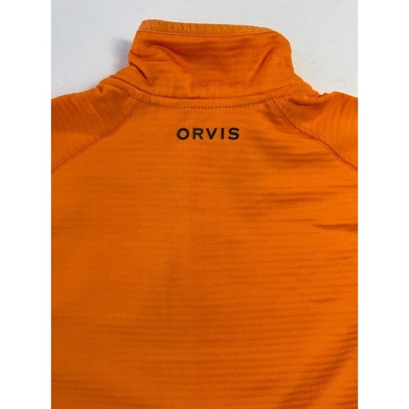 NEW Orvis Horseshoe Hills Fleece 1/4 Zip Long Sleeve Shirt Size SMALL Orange - Picture 7 of 12